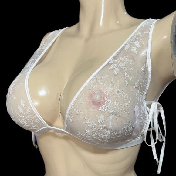 Victoria’s Secret Dream Angels Sexy Sheer Embroidered Mesh Unlined Bralette XL - Picture 3 of 5